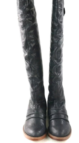 Kensie leather OTK boots black size 7 worn once! - Picture 2 of 5